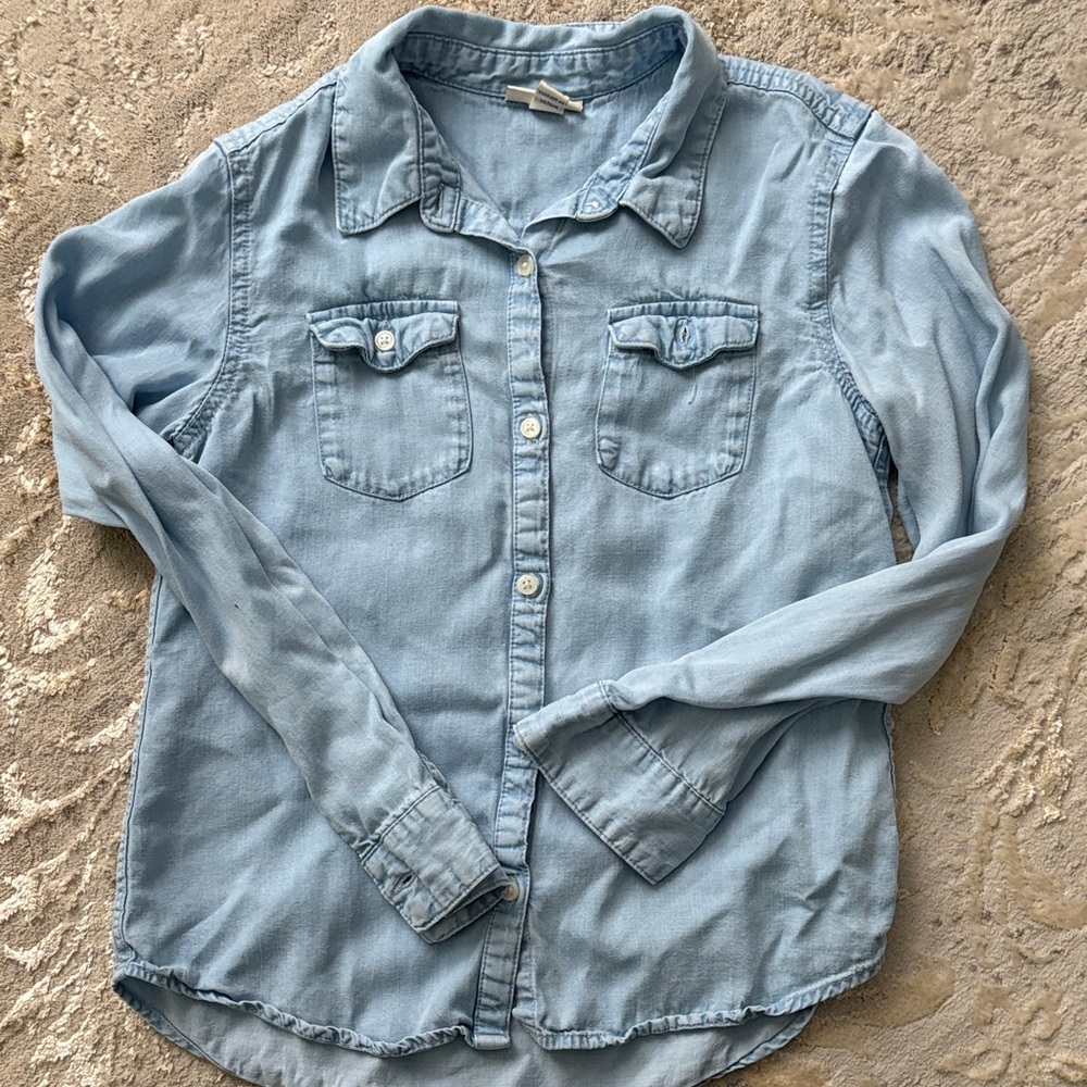 Cherokee Light Blue Button Down Shirt for Kids